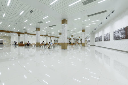 Bangkok,Thailand - Feb 5 , 2023 : hall at underground tunnel between walking way to Wat Phra Kaewのeditorial素材