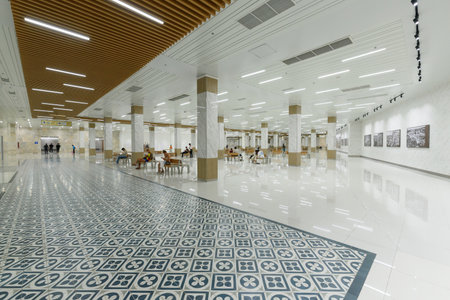 Bangkok,Thailand - Feb 5 , 2023 : hall at underground tunnel between walking way to Wat Phra Kaewのeditorial素材