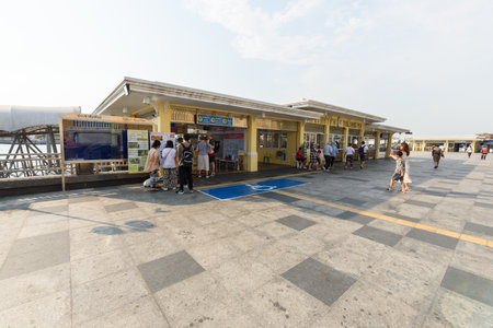Bangkok,Thailand - Feb 5 , 2023 : a lot of people at THACHANG PIER for tranfers in Bangkok travel in Thailandのeditorial素材