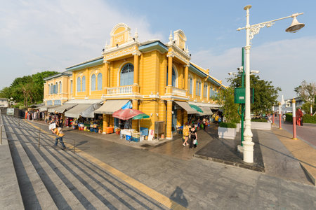 Bangkok,Thailand - Feb 5 , 2023 : a lot of people at THACHANG PIER for tranfers in Bangkok travel in Thailandのeditorial素材