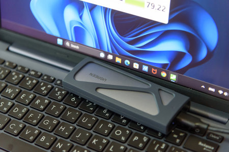 Bangkok,Thailand - May5 , 2023 : closeup to UGREEN M.2 NVMe SSD Enclosure boxのeditorial素材