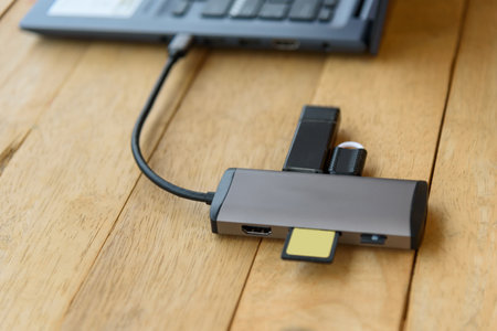Bangkok,Thailand - May29 , 2023 : Vention The Type C HUB 8 in 1 for connect any deviceのeditorial素材