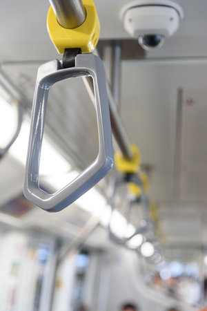 handle in train in sky train for transportの写真素材