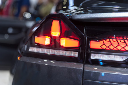 Bangkok,Thailand - 6 Dec, 2023: Traillight of Deepal L07 car show in impact arena motor expo car showのeditorial素材