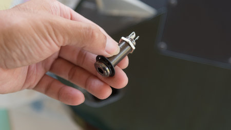 Replace the New Guitar Socket Jack to old guitarの写真素材