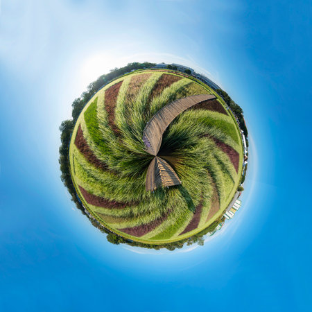 Circle panorama process style of colorful variety type of in sunset timeの写真素材