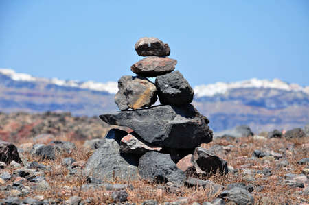 Volcanic rock, santorini の写真素材