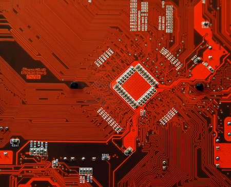 Printed circuit board - computer motherboardの写真素材