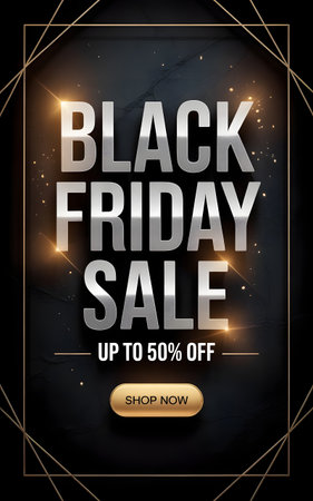 Black Friday sale poster design template. Black Friday banner. Vector illustrationの素材