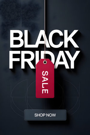 Black Friday sale banner on black background. Vector illustration for your designの素材