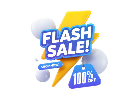 Flash sale 100 off with shop now button isolated on transparent backgroundの素材