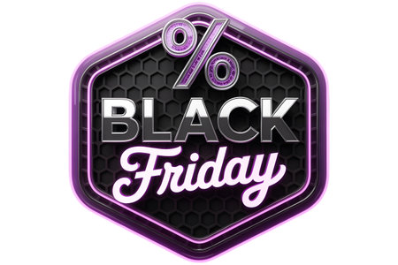Black Friday sale banner on a white background. 3D illustration.の素材
