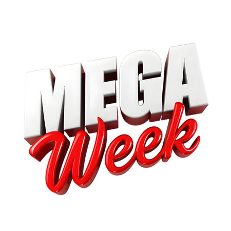 Mega week sale event text, isolated on transparent backgroundの素材