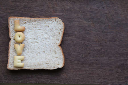 Cookies word love is put bread plate.の写真素材