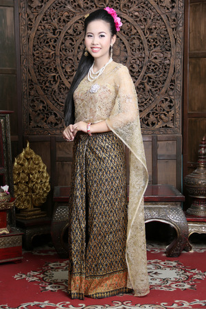 Asian woman dressed in Thailand shooting in the studio.の写真素材