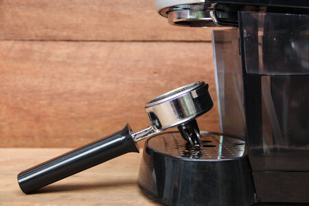 Steps to making fresh coffeeの写真素材
