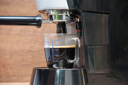 Steps to making fresh coffeeの写真素材