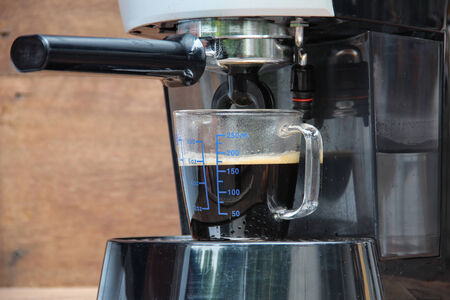 Steps to making fresh coffeeの写真素材