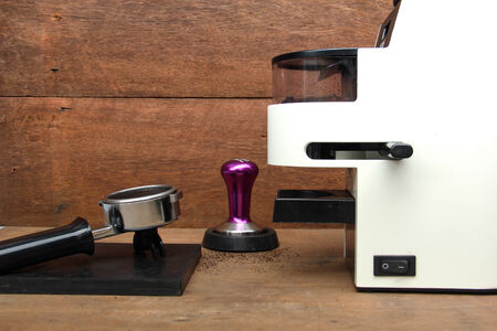 Steps to making fresh coffeeの写真素材