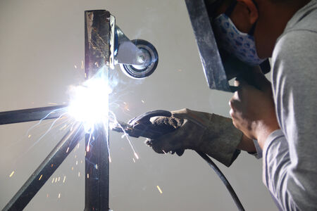 worker welding steelの写真素材