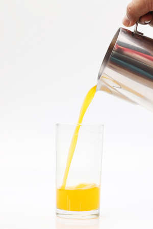 Orange Juice isolated on whiteの写真素材