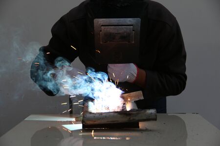 worker welding steelの写真素材