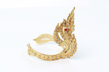 Armbands and Thailand jewelry, antique white background.の写真素材
