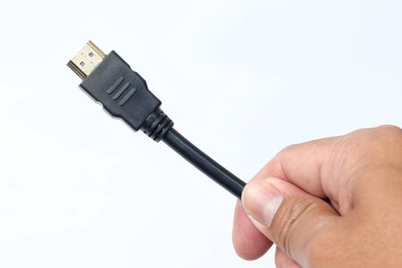 HDMI Cable on a White Backgroundの写真素材