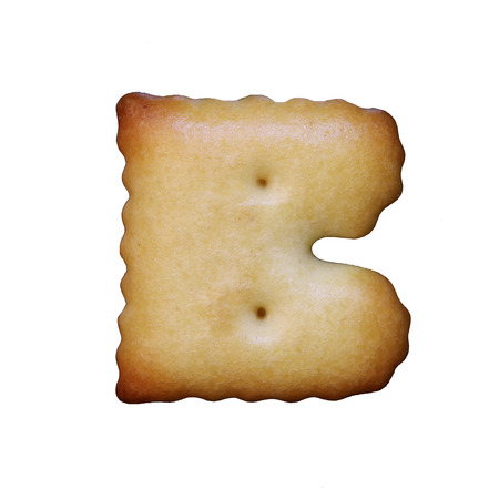 Bread sample letter b on white background.の写真素材