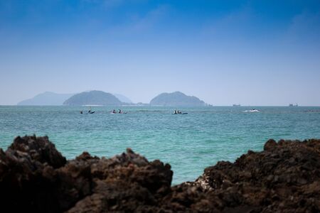 Sea after stones were playing paddle in the sea.の写真素材