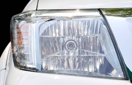 Closeup headlights of car.の写真素材