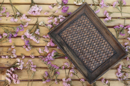 Beautiful flowers on Bamboo flooring.の写真素材
