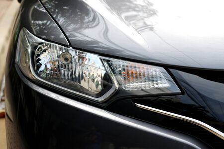 Closeup headlights of car.の写真素材