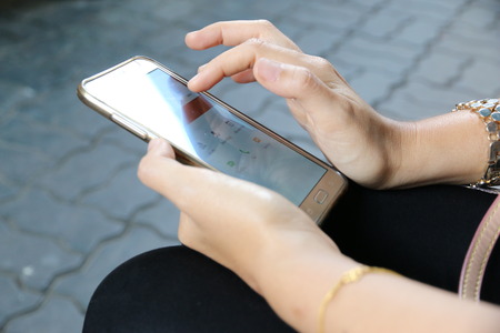 Women are using smart phones.の写真素材