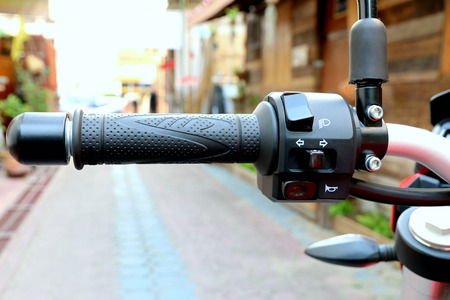 Handles and buttons signal your motorbike.の写真素材