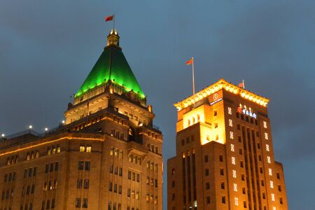 SHANGHAI-CHINA,May 19,2016:China-Shanghai City the night the rain cloudのeditorial素材