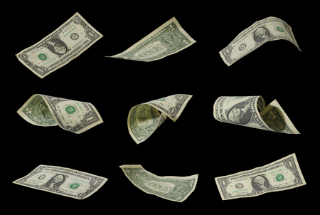 The dollar isolated on black background.の写真素材