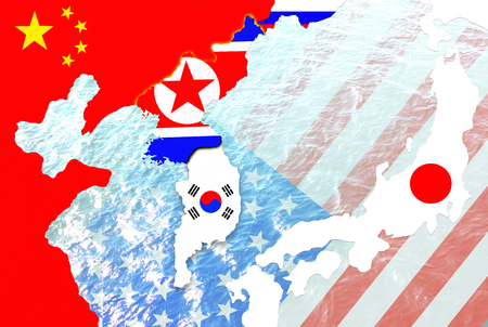 America's role in the Korean Peninsula (MAP).の写真素材