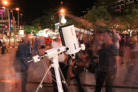 CHIANG MAI THAILAND - June 15,2017 :Events see Saturn near the world in 2017, By Nationnal Astronomical Research Institute Of Thailand.のeditorial素材