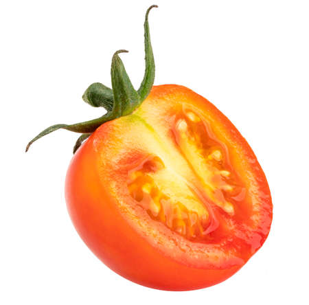 Tomato isolated on white background, Tomato on white with clipping path.の写真素材