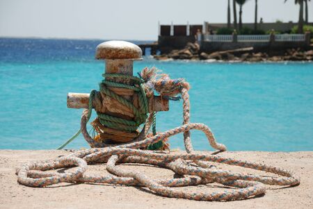 Pire with mooring line