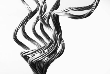 spirals on white background, abstraction, black and whiteの写真素材