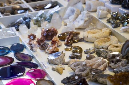 shop with semi-precious stones a variety of products, souvenirs,の写真素材