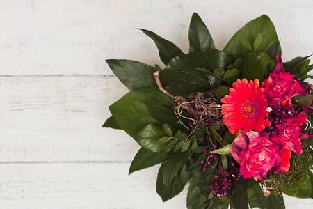 bouquet of flowers on a white backgroundの写真素材