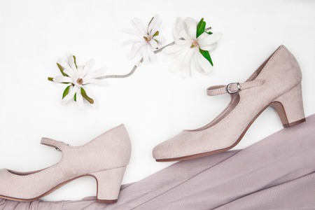 shoes with dress in pinkの写真素材