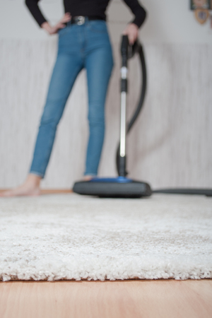 clean, beautiful, fluffy light carpet after good cleaning with turbo brushの写真素材