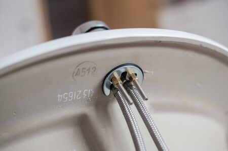 installation of sink in the bathroom,の写真素材