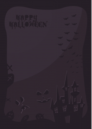 Colorful background with big moon and castleのイラスト素材