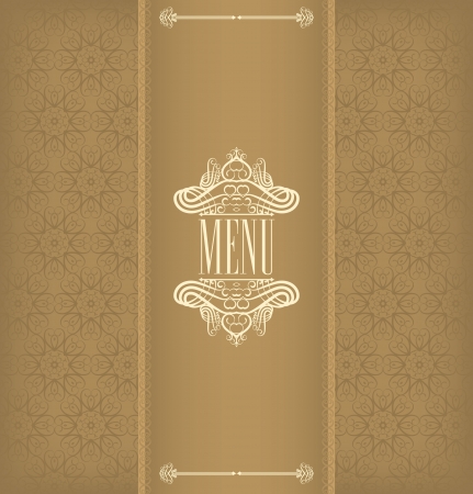 Stained decorative menu beigeのイラスト素材
