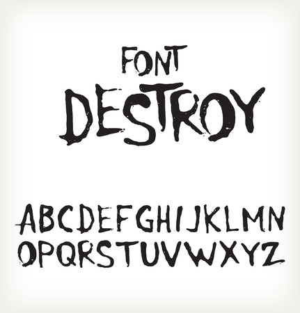 Hand drawn letters. Vector alphabet.のイラスト素材